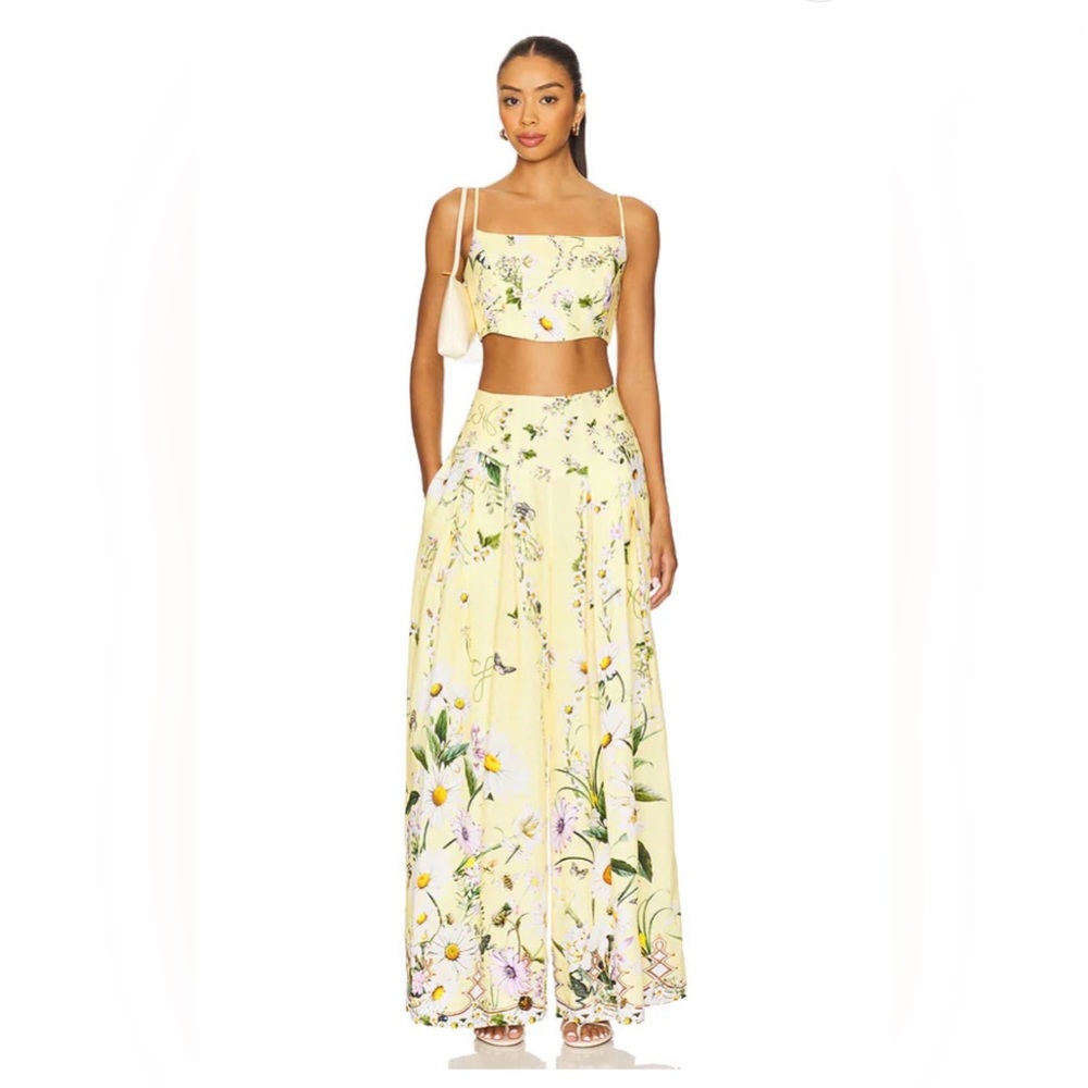 Camilla Daisy Chains Corset Waist Wide Leg Pants  NWT medium